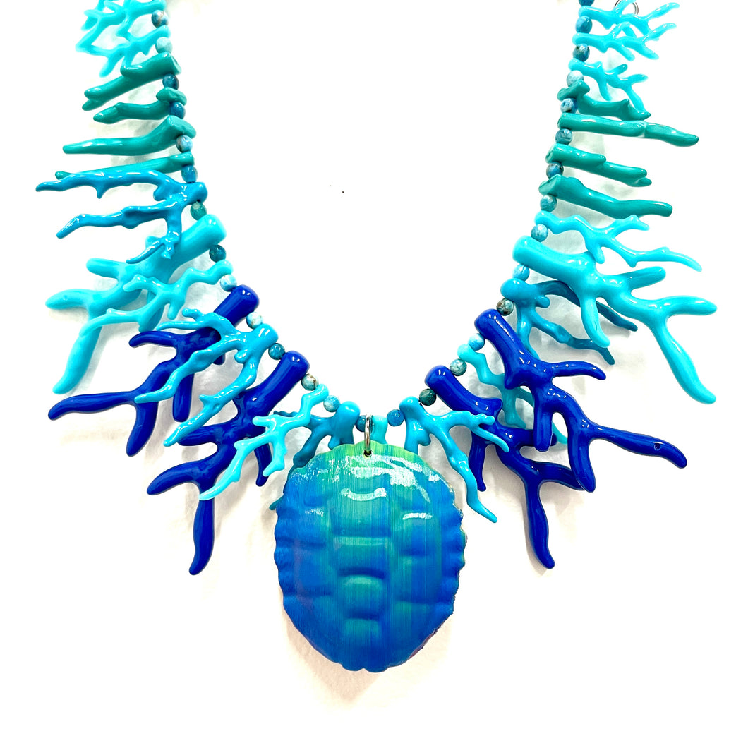 Turtle Shell + Coral (Blue)