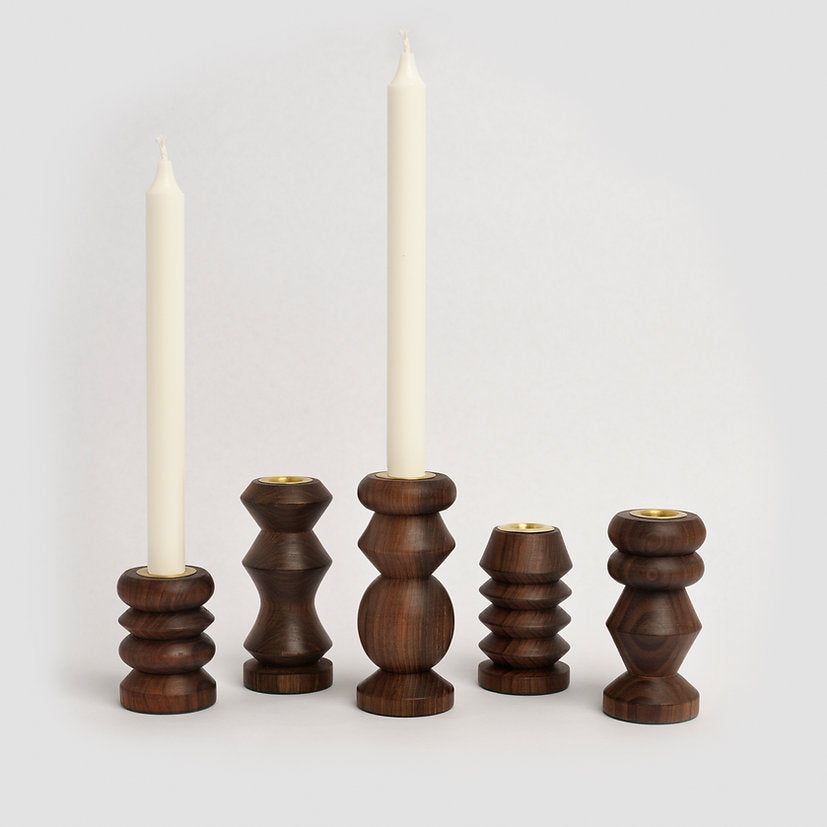 Familia Candle Holder Set (Walnut)